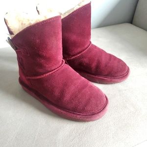 Bearpaw Rosie Toddler Girls Boots Size 12 Suede Faux Fur NeverWet Purple